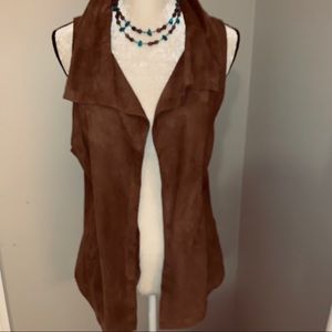 For Joseph NWT brown suede vest sz L.